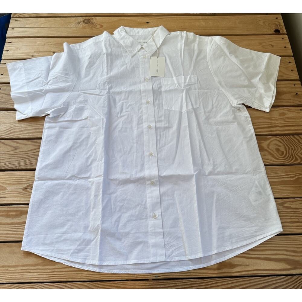 NWT Skall Studio Button Up Shirt Size 36 Women’s White Short Sleeve